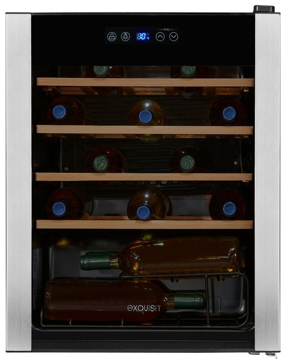 Exquisit WS1-24-GTE-030G Weinkühler Freistehend EEK: G 1 Zonen 24 Flasche(n) für 249,00 Euro