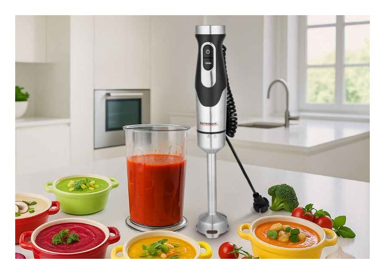 Gastroback 40968 Powermix FlexCord Stabmixer 1500 W 20 Stufen  (Schwarz, Edelstahl) f&uuml;r 41,49 Euro