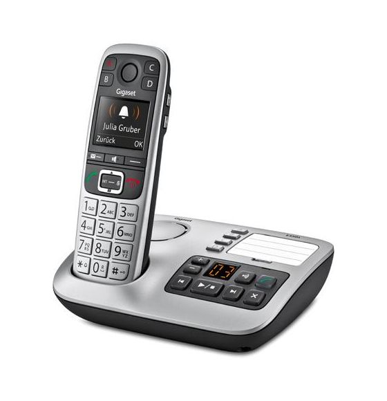 Gigaset E560A Großtastentelefon DECT-Telefon  (Schwarz, Silber) f&uuml;r 99,99 Euro