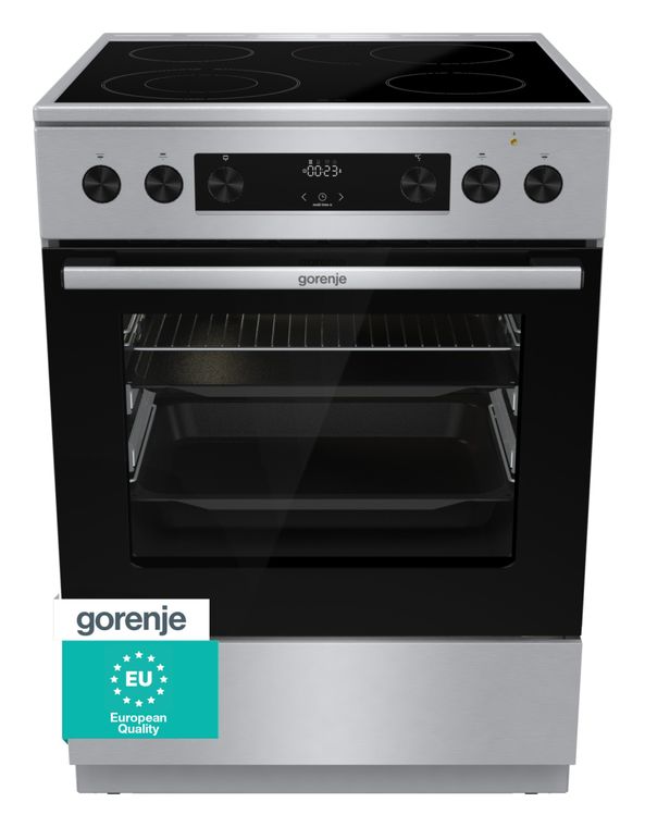 Gorenje GECS6C70XPA Freistehender Herd Elektro groß AquaClean mit Glaskeramik Kochfeld f&uuml;r 449,00 Euro