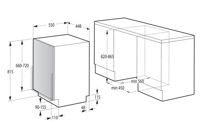 Gorenje GV561D10 45 cm Geschirrspüler vollintegriert (ohne Front) Leise 11 Maßgedecke aquaStop Funktion Restwärme f&uuml;r 358,00 Euro