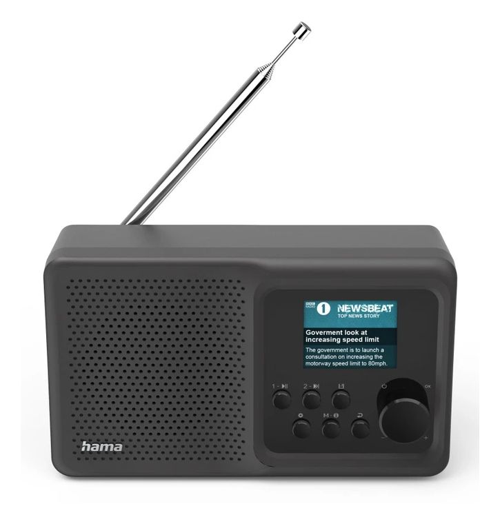 Hama 054255 DR5BT Bluetooth DAB, DAB+, FM Tragbar Radio (Schwarz) für 39,00 Euro