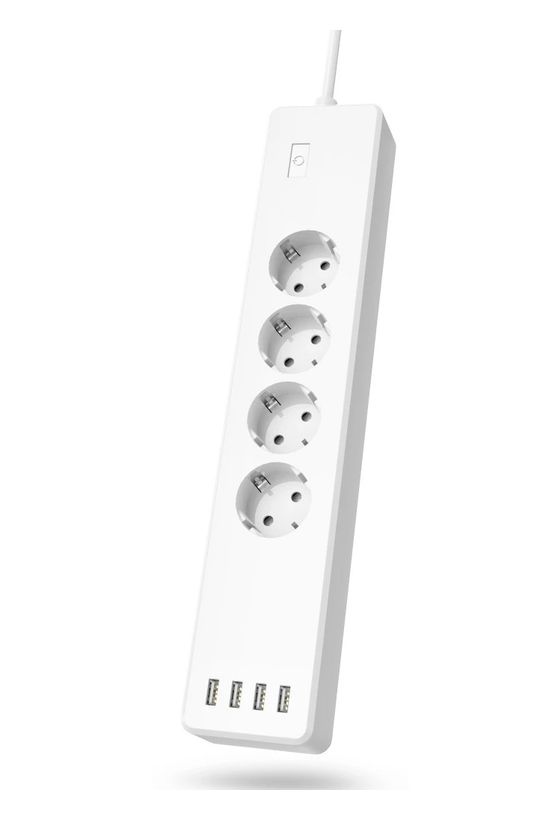 Hama 176628 Smarte WLAN-Steckdosenleiste einzeln schaltbar 4x USB 4-fach 1,7 m  (Weiß) f&uuml;r 49,99 Euro