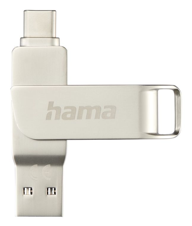 Hama 182491 C-Rotate Pro USB Type-A / USB Type-C Stick 128 GB  (Silber) f&uuml;r 37,99 Euro