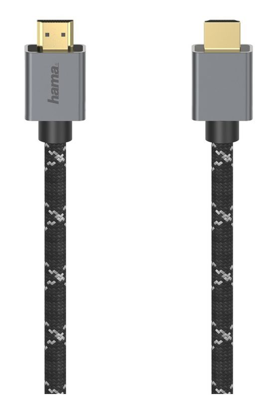 Hama 200504 48 Gbit/s Stecker Gerade HDMI auf HDMI Typ A (Standard) 2 m  (Schwarz, Grau) f&uuml;r 46,99 Euro