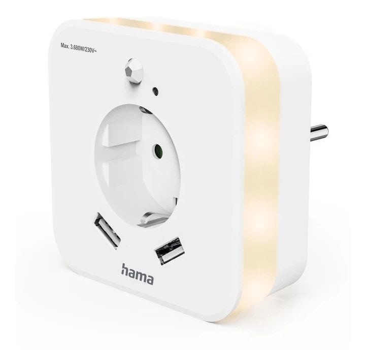 Hama 223507 Nachtlicht mit Steckdose LED Warmweiß (3000K) Warmweiß AC f&uuml;r 23,49 Euro