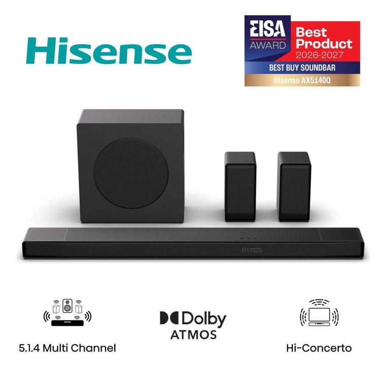 Hisense AX5140Q Soundbar 600 W 5.1.4 Kanäle  (Schwarz) f&uuml;r 380,00 Euro
