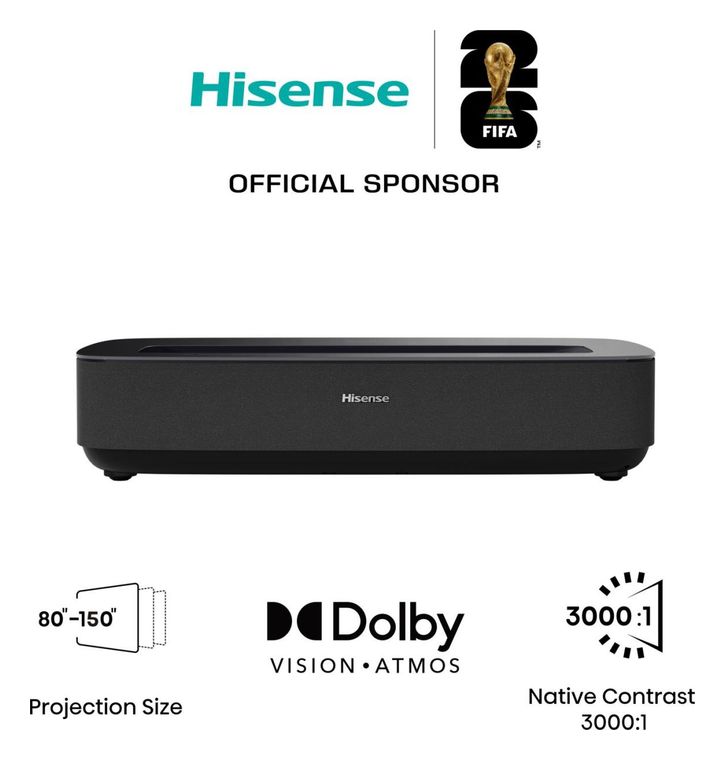 Hisense PL2 UHD 4K (3840x2160) DLP Laser Ultra-Short-Throw-Projektor 2700 ANSI Lumen  (Schwarz) f&uuml;r 1.399,00 Euro