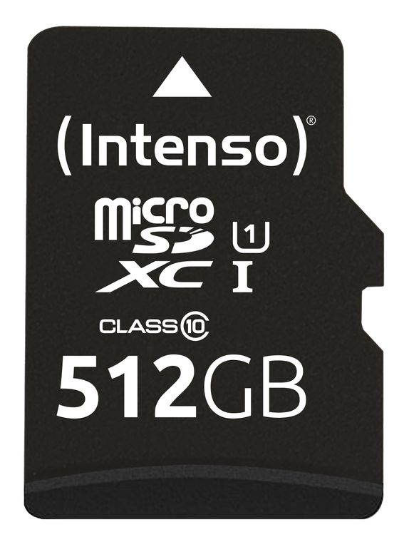 Intenso 3423493 MicroSD Speicherkarte 512 GB Class 1 (U1) Klasse 10 für 39,99 Euro