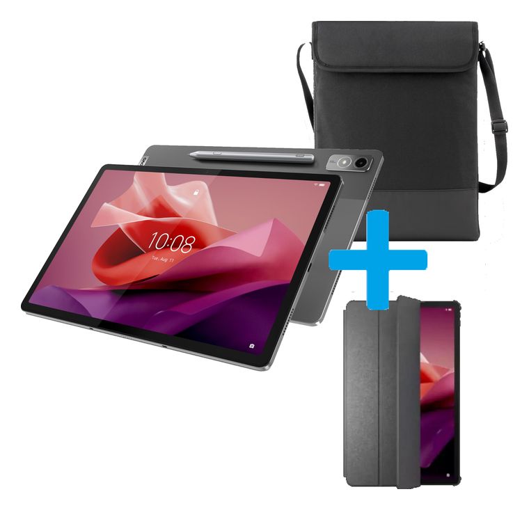 Lenovo Bundle P12 inkl. inkl. Folio Case und Tasche 128 GB Tablet 32,3 cm (12.7 Zoll) 2,6 GHz Android 8 MP (Storm Grey) für 379,99 Euro