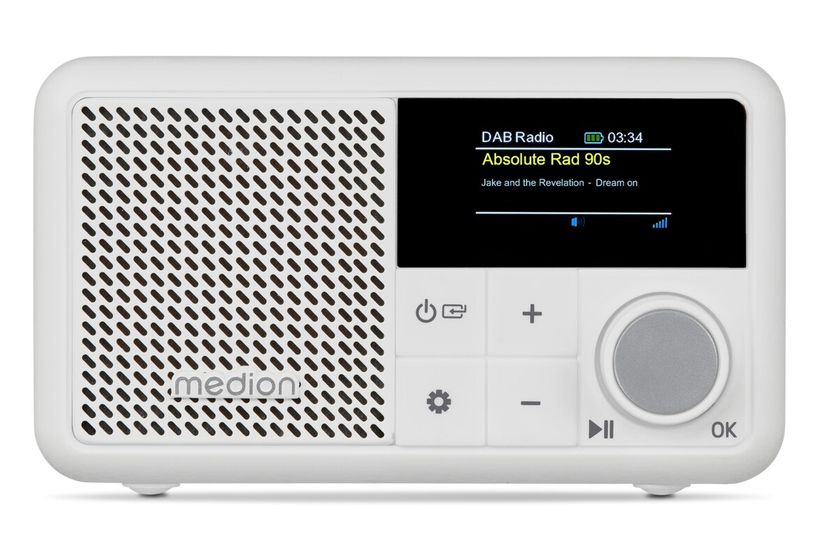 Medion Life S66822 Bluetooth DAB+, UKW Radio Tragbar IPX1  (Weiß) f&uuml;r 39,95 Euro