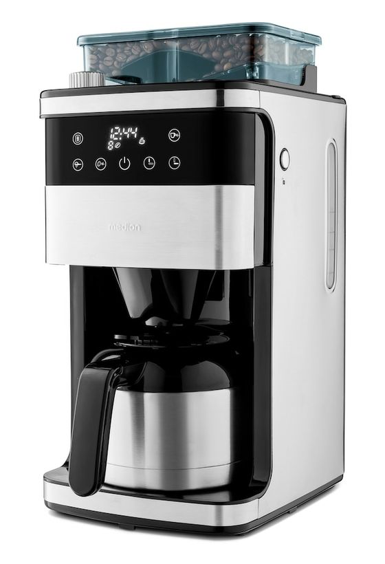 Medion MD19911 8 Tassen Thermo Filterkaffeemaschine 1,0 l  (Schwarz, Edelstahl) f&uuml;r 139,95 Euro