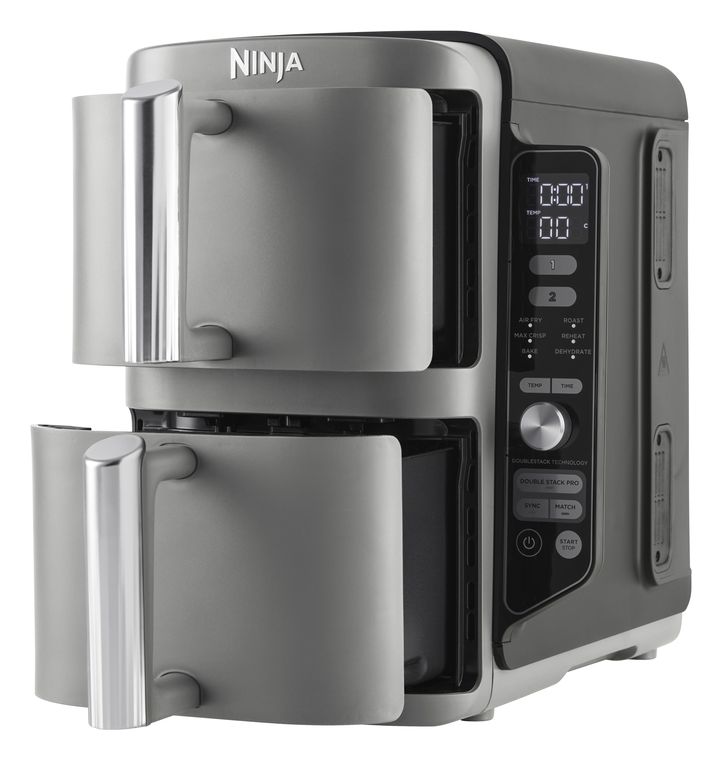 Ninja SL400EU Doppel Heißluftfritteuse 9,5 l 2470 W (Schwarz, Grau) für 209,99 Euro