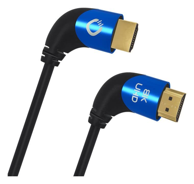 OEHLBACH Shape Magic 48 Gbit/s HDMI Typ A (Standard) Abgewinkelt 2 m (Schwarz, Blau) für 33,99 Euro