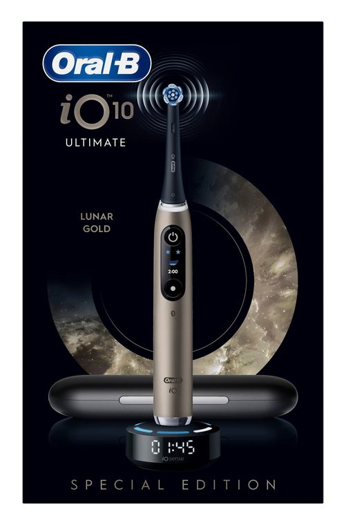 Oral-B iO Series 10 Ultimate Lunar Gold Special Edition Vibrierende Zahnbürste für Erwachsene  (Schwarz) f&uuml;r 272,99 Euro
