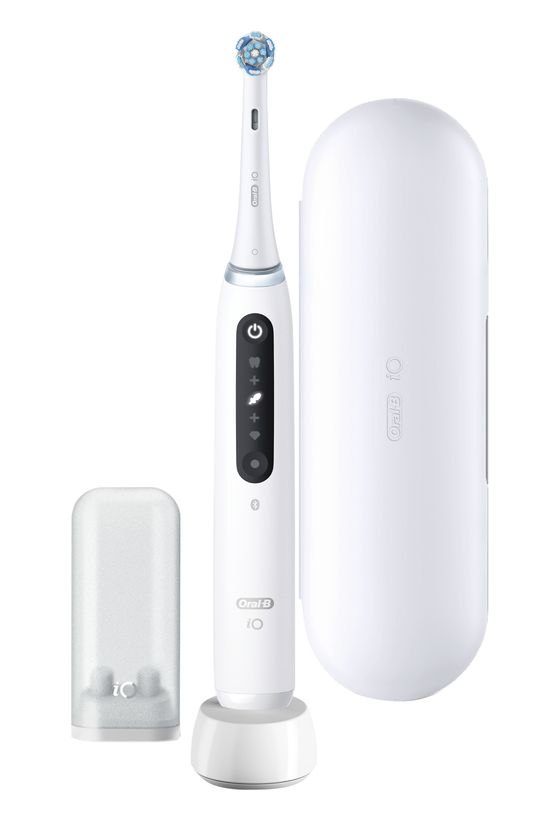 Oral-B iO Series 5 Rotierende-vibrierende Zahnbürste für Erwachsene  (Weiß) f&uuml;r 92,99 Euro