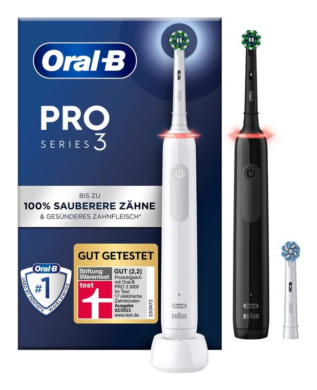 Oral-B ORAL-B Pro 3 3900 Duo Rotierende Zahnbürste  Rotierende Zahnbürste für Erwachsene für 89,99 Euro