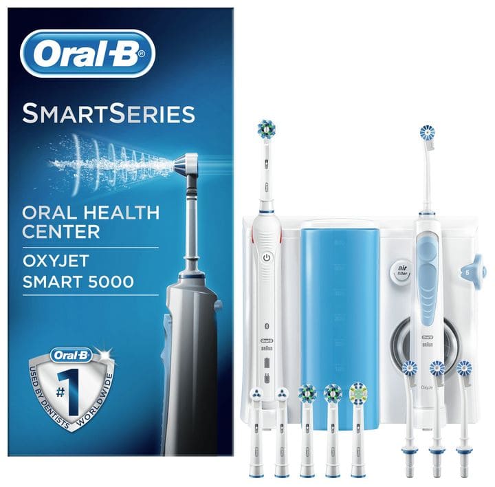 Oral-B SmartSeries Center OxyJet Smart 5000 Rotierende-vibrierende Zahnbürste für Erwachsene für 149,99 Euro