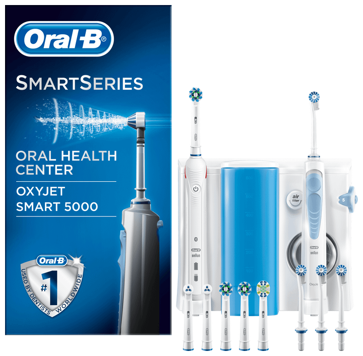 Oral-B SmartSeries Center OxyJet Smart 5000 Rotierende-vibrierende Zahnbürste für Erwachsene für 159,99 Euro
