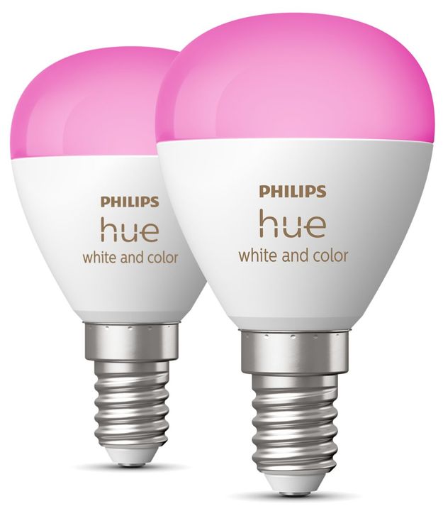 Philips by Signify Hue White and Color ambiance E14 Lampe Tropfenform Doppelpack - 470lm für 109,99 Euro