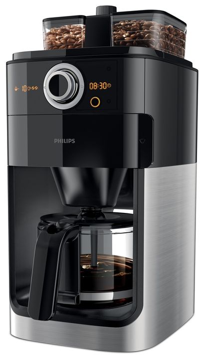 Philips HD7769/00 Grind & Brew 12 Tassen Filterkaffeemaschine 1,2 l (Schwarz, Edelstahl) für 179,99 Euro