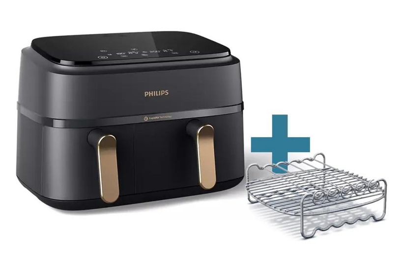 Philips Series 3000 NA352/04 Doppel Heißluftfritteuse 9 l 2750 W  (Schwarz, Kupfer) f&uuml;r 119,99 Euro