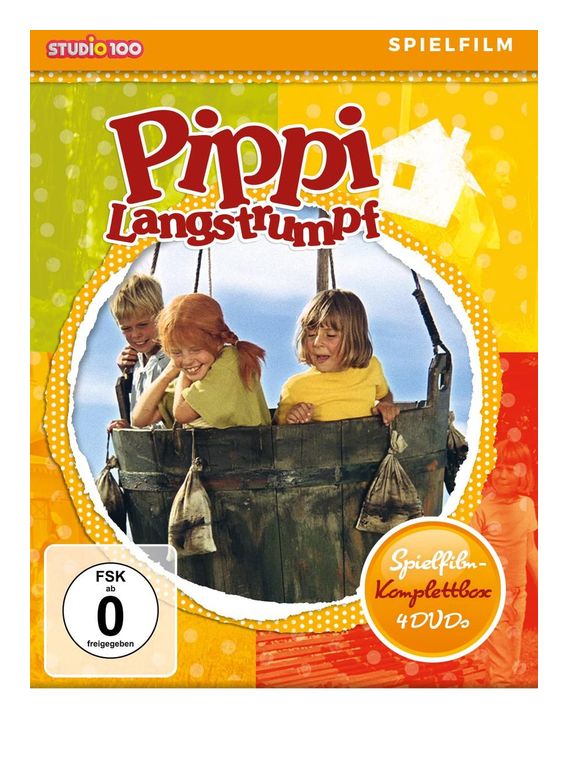 Pippi Langstrumpf-Spielfilm Komplettbox [4 DVDs, (DVD) für 24,99 Euro