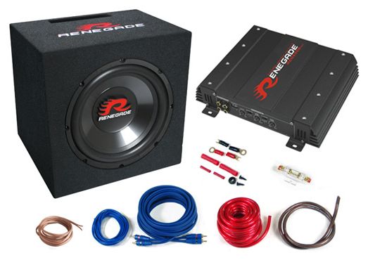 Renegade RBK550XL Bass-Kit 2-Kanal Endstufe+25cm Bassreflex-Subbox+Anschluss-Kit für 179,00 Euro