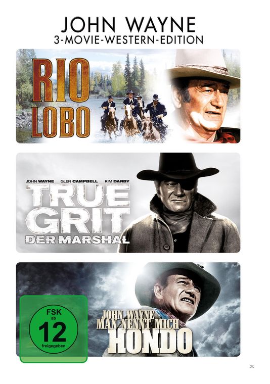 Rio Lobo, True Grit - Der Marshal, Man nennt mich Hondo (DVD) für 12,99 Euro
