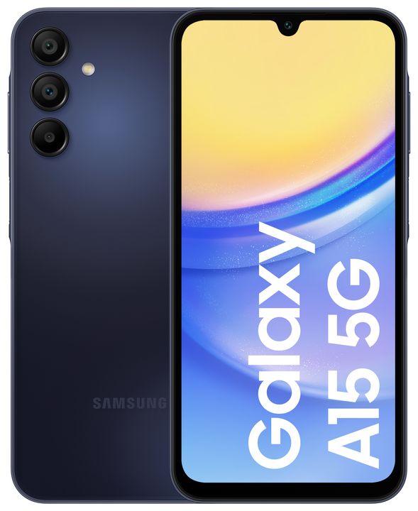 Samsung Galaxy A15 5G Smartphone 16,5 cm (6.5 Zoll) 128 GB 2,0 GHz Android 50 MP Dreifach Kamera Dual Sim (Schwarz, Blau) für 199,00 Euro