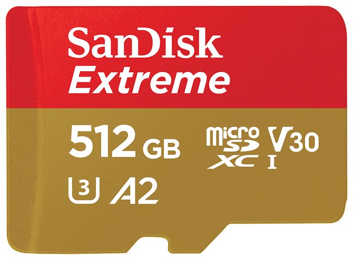 Sandisk Extreme A2 MicroSDXC Speicherkarte 512 GB Class 3 (U3) Klasse 10 für 109,99 Euro