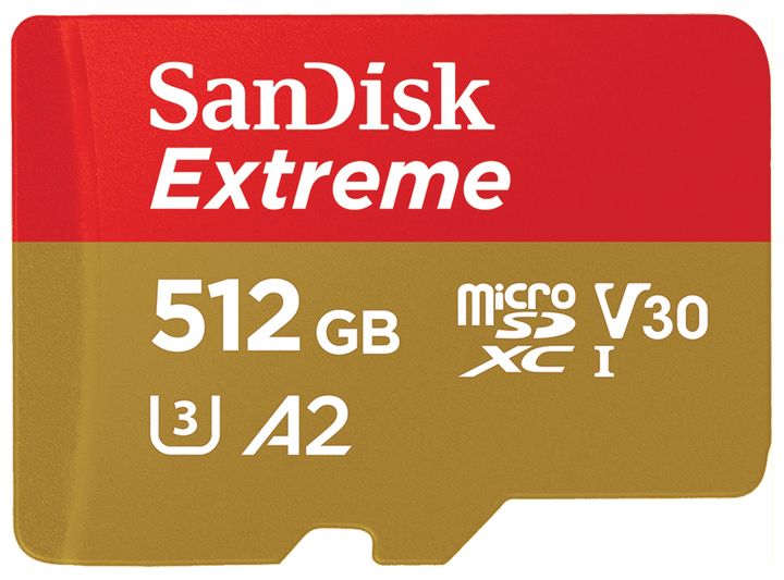Sandisk Extreme A2 MicroSDHC Speicherkarte 512 GB Class 3 (U3) Klasse 10 für 104,99 Euro