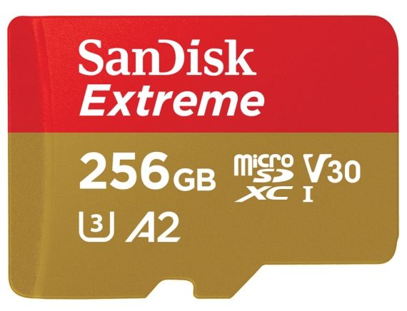Sandisk Extreme A2 MicroSDXC Speicherkarte 256 GB Class 3 (U3) Klasse 10 für 181,00 Euro