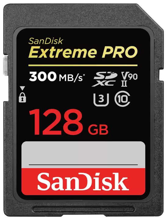 Sandisk Extreme Pro SDXC Speicherkarte 128 GB Class 3 (U3) Klasse 10 für 169,99 Euro