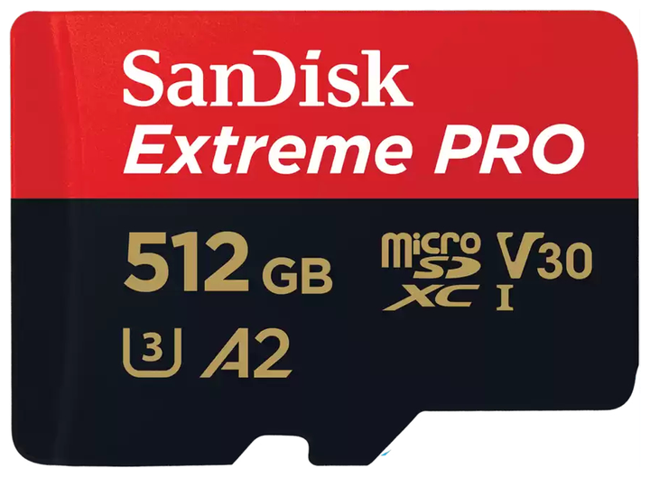 Sandisk Extreme Pro A2 MicroSDXC Speicherkarte 512 GB Class 3 (U3) Klasse 10 für 109,99 Euro