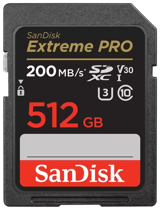 Sandisk Extreme Pro SDXC Speicherkarte 512 GB Class 3 (U3) Klasse 10 für 119,99 Euro