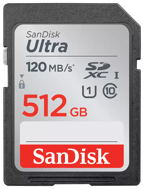 Sandisk Ultra SDHC Speicherkarte 512 GB Class 1 (U1) Klasse 10 für 138,00 Euro