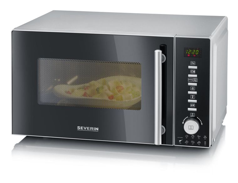 Severin MW7773 Freistehende Mikrowelle 800 W Größe: klein 10 Stufen Grill  (Silber, Edelstahl) f&uuml;r 137,99 Euro
