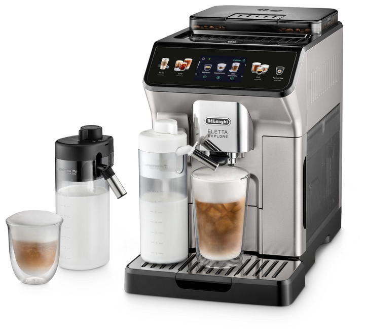 De’Longhi Eletta Explore ECAM450.55.S Kaffeevollautomat 19 bar 1,8 l 300 g (Schwarz, Silber) für 759,99 Euro