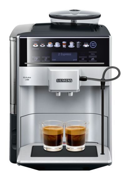 Siemens EQ6 plus s300 TE653501DE Kaffeevollautomat 1,7 l 300 g AutoClean (Schwarz, Grau) für 579,00 Euro