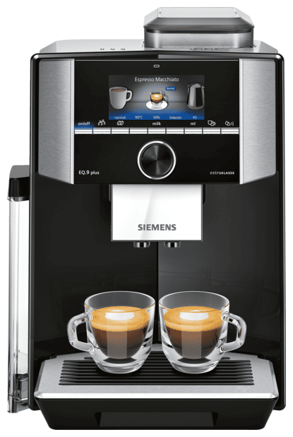 Siemens EQ.9 TI955F09DE plus extraklasse Kaffeevollautomat 19 bar 2,3 l 290 g AutoClean (Schwarz, Silber) für 899,99 Euro