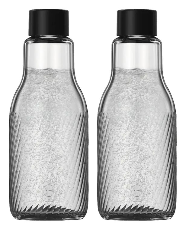 SodaStream Crystal Riffled 0,95 L (2er-Pack) Glas (Schwarz, Transparent) f&uuml;r 27,99 Euro