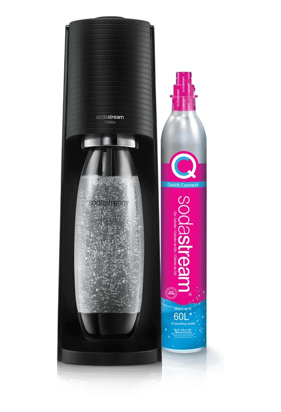 SodaStream Terra Vorteilspack inkl. 3 Kunststoffflaschen Wassersprudler  (Schwarz) f&uuml;r 74,99 Euro