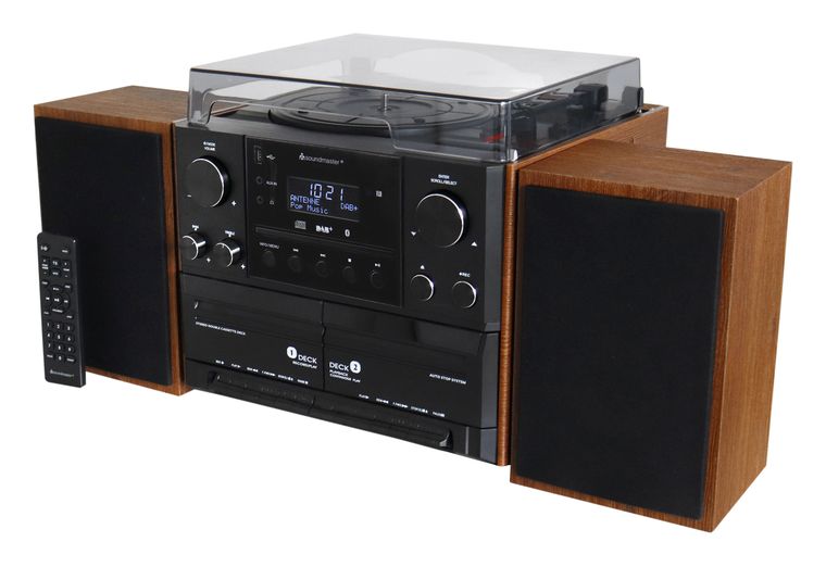 Soundmaster MCD5600BR DAB+, FM, PLL, UKW 10 W Bluetooth  (Schwarz, Holz) f&uuml;r 208,99 Euro