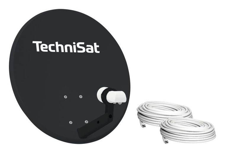 TechniSat TechniTenne 60 mit Twin-LNB 60 cm Stahl Sat-Spiegel  (Anthrazit) f&uuml;r 34,00 Euro
