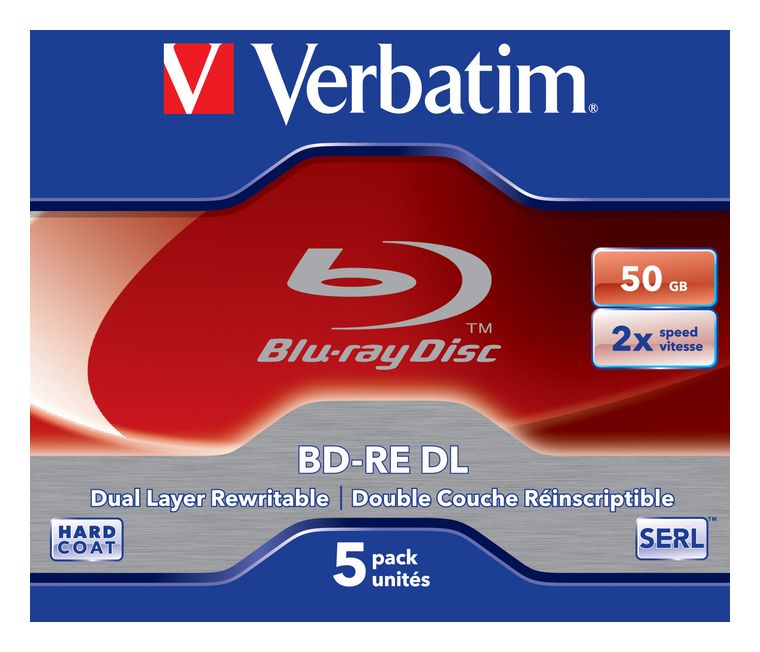 Verbatim BD-RE DL 50GB 2 x 5 Pack Jewel Case für 36,99 Euro