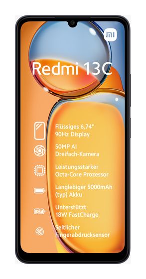 Xiaomi 13C 256 GB 4G Smartphone 17,1 cm (6.74") 1,8 GHz Android 50 MP Dreifach Kamera Dual Sim (Mignight Black) für 129,00 Euro