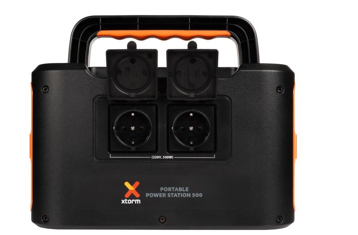 Xtorm XP500 Portable Power Station 500, AC-Ausgang, USB-C, USB, Quick Charge 3.0, Ausgang für Autoladegerät, DC-Ausgänge, div. Kabel, Schwarz/Orange für 749,00 Euro