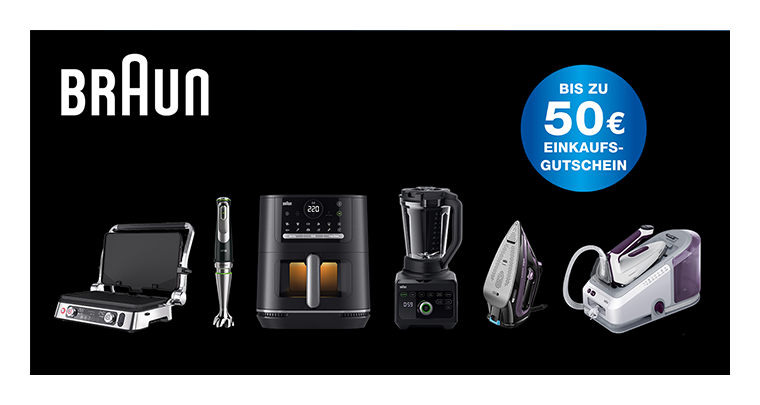Braun Gutschein Wochen – bis zu 50 € Einkaufsgutschein sichern