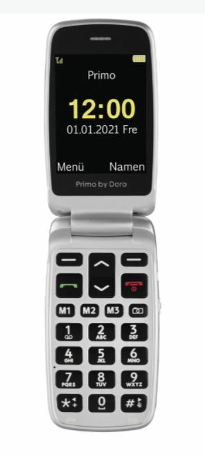 Doro 7,11 (Graphit, SIM Zoll) von (2.8 408 Grau, 2G Silber) expert 0,3 MP Technomarkt Smartphone Primo cm Single